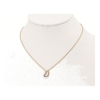 Gold-Plated Sterling Silver CZ Heart Pendant Necklace – view 5