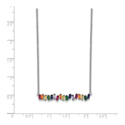 Sterling Silver CZ Colorful Bar Necklace – view 4
