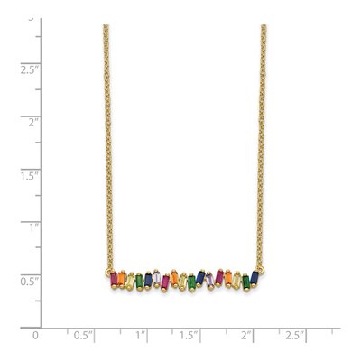 Gold-Plated Sterling Silver CZ Bar Necklace – view 4