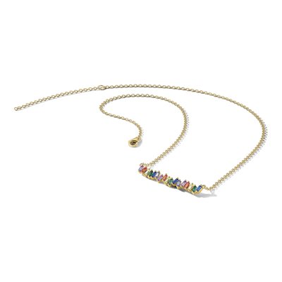 Gold-Plated Sterling Silver CZ Bar Necklace – view 6