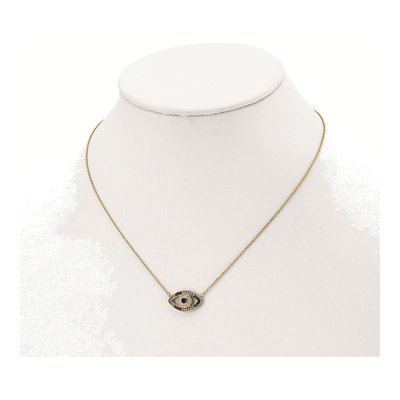 Gold-Plated Sterling Silver CZ Evil Eye Pendant Necklace – view 5