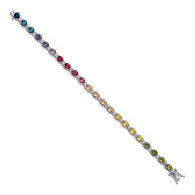 Sterling Silver CZ Multi-Color Bracelet – view 2