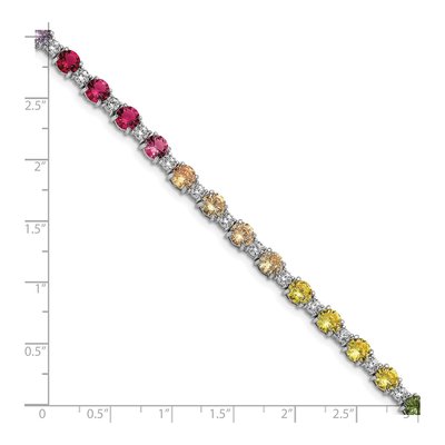 Sterling Silver CZ Multi-Color Bracelet – view 3