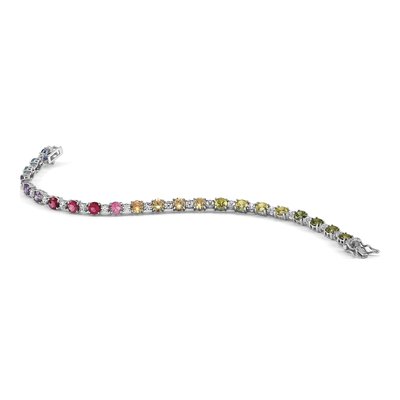 Sterling Silver CZ Multi-Color Bracelet – view 4