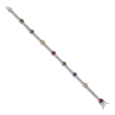 Sterling Silver CZ Multi-Color Bracelet – view 2