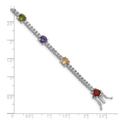 Sterling Silver CZ Multi-Color Bracelet – view 3