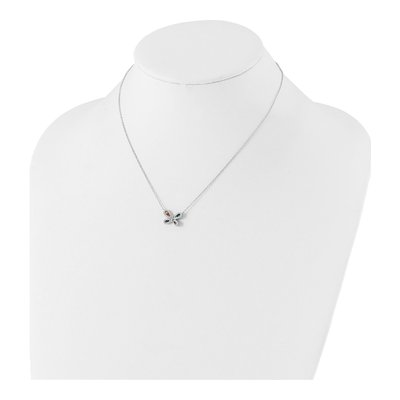 Sterling Silver CZ Butterfly Pendant Necklace – view 5