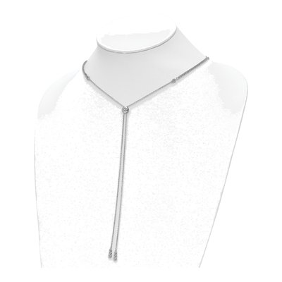 Sterling Silver CZ 2-Strand Y-Drop Necklace – view 5