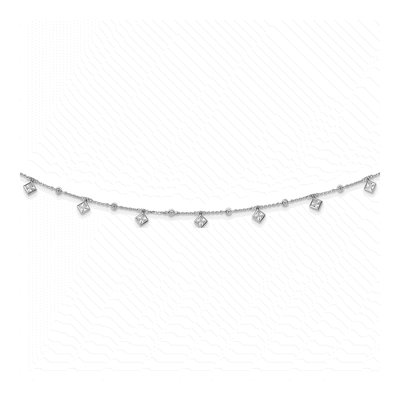 Sterling Silver CZ Station Necklace