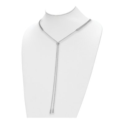Sterling Silver CZ 3-Strand Y-Drop Necklace – view 5