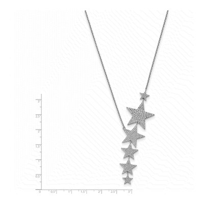 Sterling Silver CZ Star Dangle Pendant Necklace – view 4