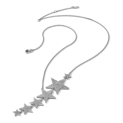 Sterling Silver CZ Star Dangle Pendant Necklace – view 5