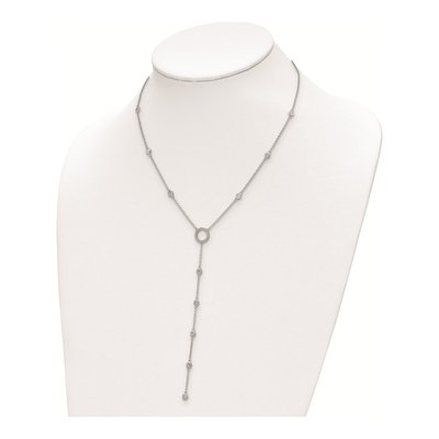 Sterling Silver CZ Y-Drop Necklace – view 3