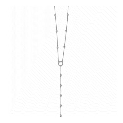 Sterling Silver CZ Y-Drop Necklace
