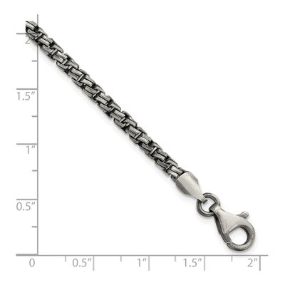 Men's Sterling Silver 3.5mm Antiqued Open Link Chain Bracelet – view 3