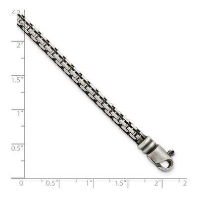 Men's Sterling Silver 4.11mm Antiqued Bismarck Bismark Chain Bracelet – view 3