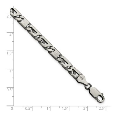 Men's Sterling Silver 5.7mm Antiqued Link Chain Bracelet – view 3