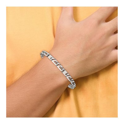 Men's Sterling Silver 5.7mm Antiqued Link Chain Bracelet – view 5