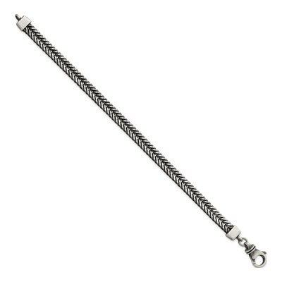 Men's Sterling Silver 6.55mm Wheat Chain Bracelet – view 3