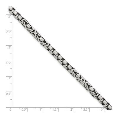 Men's Sterling Silver 5.05mm Byzantine Box Open Link Chain Bracelet – view 2