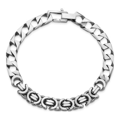Men's Sterling Silver 7.88mm Curb Chain Bracelet – view 5