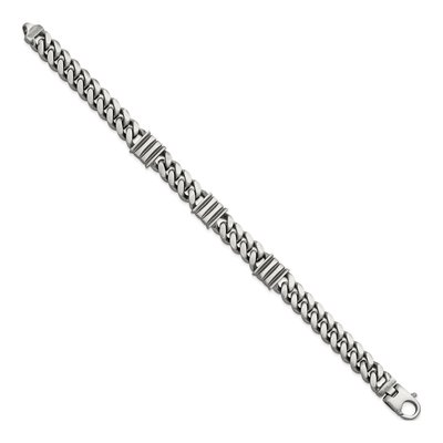 Men's Sterling Silver 11.2mm Curb Chain Bracelet – view 3