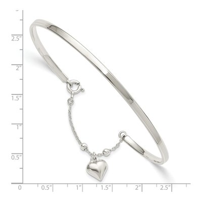 Sterling Silver Puffed Heart Anklet – view 3