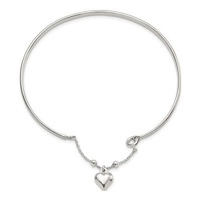 Sterling Silver Puffed Heart Anklet – view 4