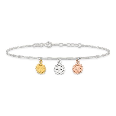 Sterling Silver Sun Anklet – view 4