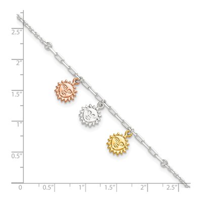 Sterling Silver Sun Anklet – view 5