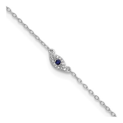 Sterling Silver CZ Eye Anklet