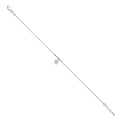 Sterling Silver CZ Star Anklet – view 3