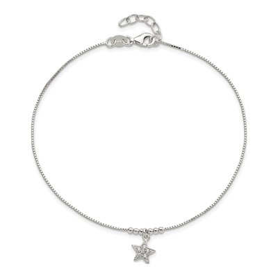 Sterling Silver CZ Star Anklet – view 6