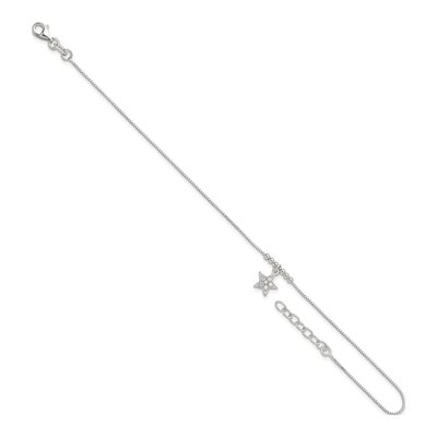 Sterling Silver CZ Star Anklet – view 8