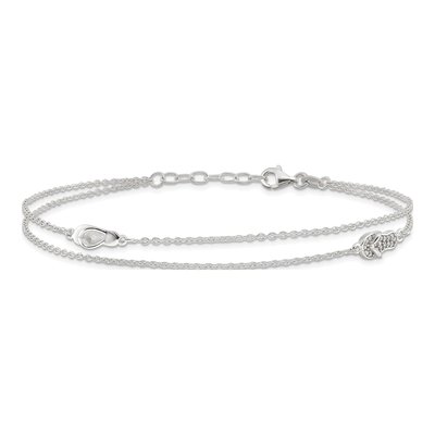 Sterling Silver CZ Flip Flop Anklet – view 4