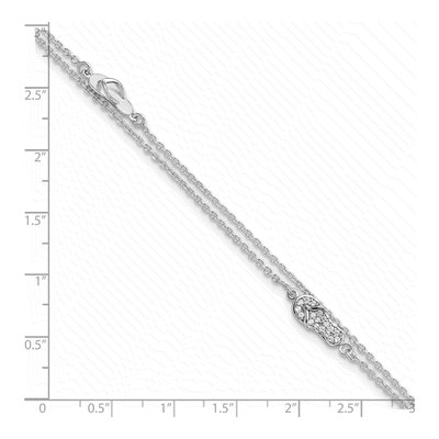 Sterling Silver CZ Flip Flop Anklet – view 5