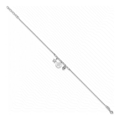 Sterling Silver Shell Starfish Anklet – view 3