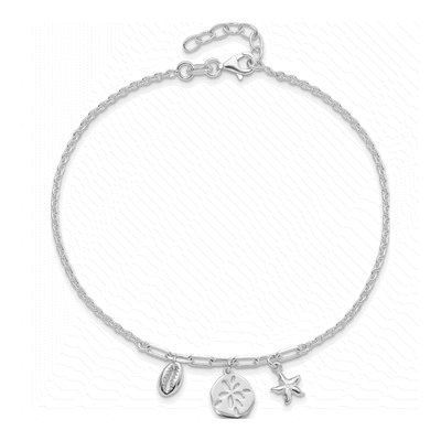 Sterling Silver Shell Starfish Anklet – view 6