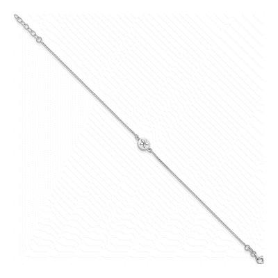 Sterling Silver CZ Sand Dollar Anklet – view 3