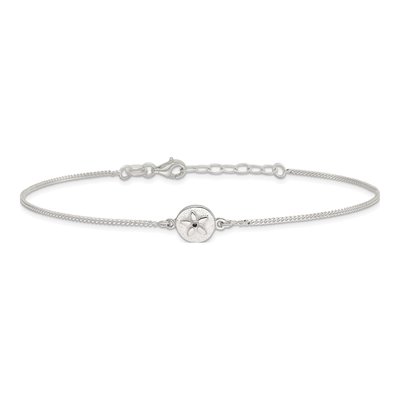 Sterling Silver CZ Sand Dollar Anklet – view 4