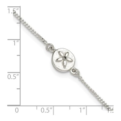 Sterling Silver CZ Sand Dollar Anklet – view 5