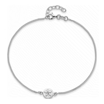 Sterling Silver CZ Sand Dollar Anklet – view 6