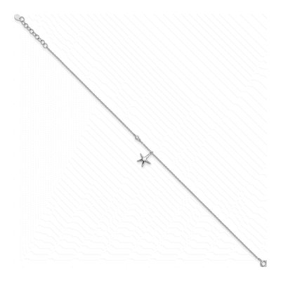 Sterling Silver CZ Starfish Anklet – view 3