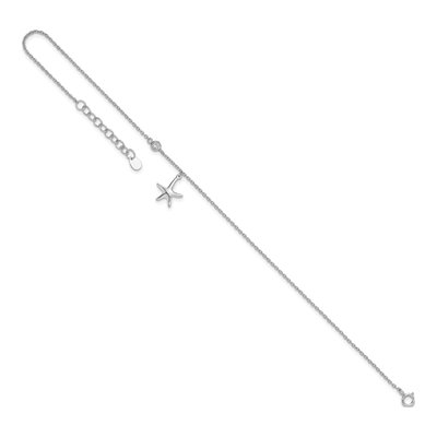 Sterling Silver CZ Starfish Anklet – view 6