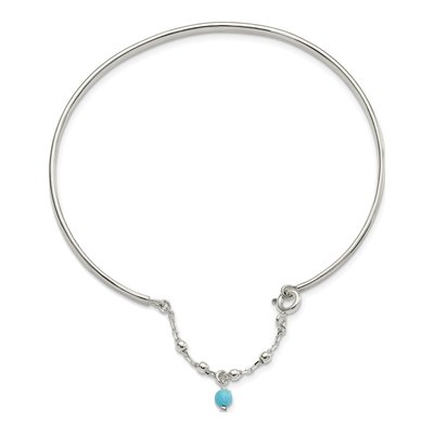 Sterling Silver Turquoise Anklet – view 3