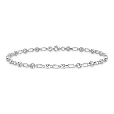 Sterling Silver CZ Anklet – view 5