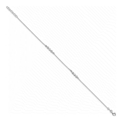 Sterling Silver CZ Station Anklet – view 3
