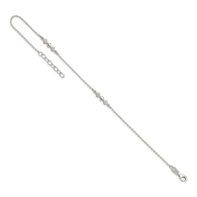 Sterling Silver CZ Station Anklet – view 8