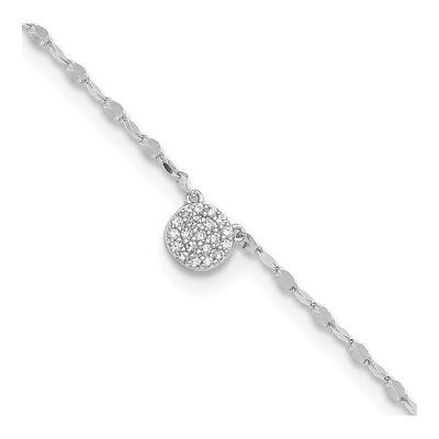 Sterling Silver CZ Anklet
