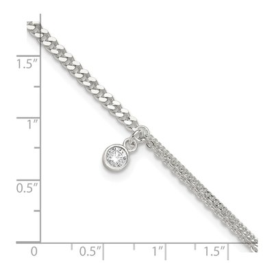 Sterling Silver CZ Fancy Plus Total Anklet – view 5